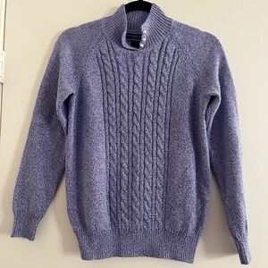Karen Scott Lilac Delicate Cable Knit Women's Sweater Pearl Button Collar P 4-6